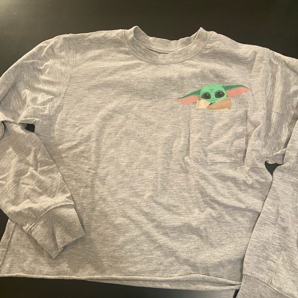 baby Yoda long sleeve crop top